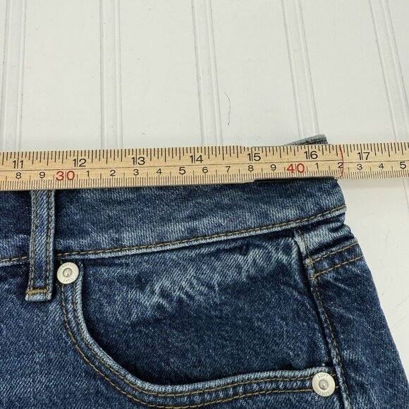 Loft Jean‎ Skirt Womens 10 Blue Denim Made and Loved Raw Hem Pockets Stretch EUC - Picture 4 of 8